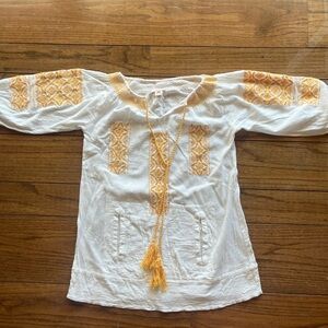 Sundance yellow embroidered swim coverup